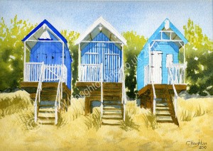 Blue beachhuts - SOLD, PROCEEDS TO CRUK